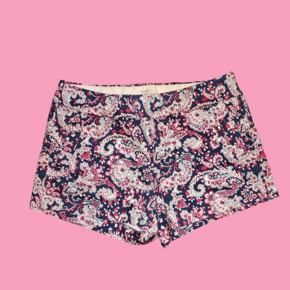 J. Crew Pants - J Crew women's paisley colorful chino shorts size 6